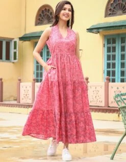 Gulmohar Fuchsia Dress -ZAZU Clothing Shop 0764w03j57fu2
