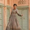 Grey Viscose Muslin Silk Digital Ethnic Print Anarkali Ethnic Dress 1 Grey Viscose Muslin Silk Digital Ethnic Print Anarkali Ethnic Dress -ZAZU Clothing Shop 1148grey1