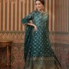 Teal Korwaki Silk Foil Print Anarkali Ethnic Dress With Dupatta 1 Teal Korwaki Silk Foil Print Anarkali Ethnic Dress With Dupatta -ZAZU Clothing Shop 1168teal1