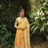 Yellow Pure Silk Printed & Hand Embroidered Contemporary Ethnic Dress With Dupatta 2 Yellow Pure Silk Printed & Hand Embroidered Contemporary Ethnic Dress With Dupatta -ZAZU Clothing Shop 1614yellow1