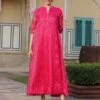 Pink Kota Doria Bandhani Print Anarkali Ethnic Dress 2 Pink Kota Doria Bandhani Print Anarkali Ethnic Dress -ZAZU Clothing Shop 1758pink1 1