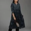 Black Hand Block Printed Kurta Dress -ZAZU Clothing Shop 1 69586