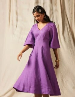 Jambu Linen Billow Dress -ZAZU Clothing Shop 524344