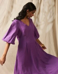 Jambu Linen Billow Dress -ZAZU Clothing Shop 524345