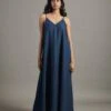 Indigo Linen Flared Slip Dress -ZAZU Clothing Shop 527051