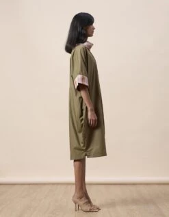 Aspen Long Dress - Olive Green -ZAZU Clothing Shop 63east534
