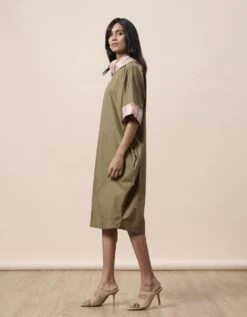 Aspen Long Dress - Olive Green -ZAZU Clothing Shop 63east535