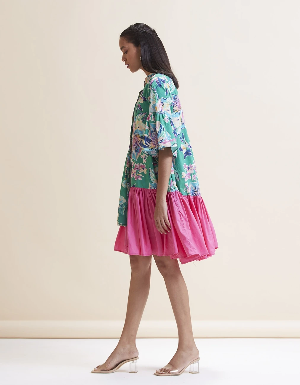 Natalie Dress - Green Floral Print 4 Natalie Dress - Green Floral Print - Image 2