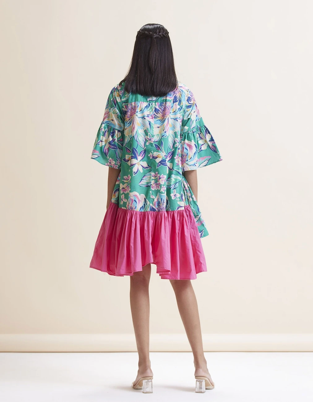 Natalie Dress - Green Floral Print 5 Natalie Dress - Green Floral Print - Image 3