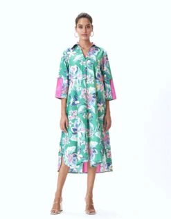 Jordan Dress - Green Floral Print