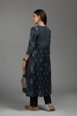 Black Hand Block Printed Kurta Dress -ZAZU Clothing Shop 7 2065