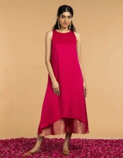 Magenta Chameli Halter Neck Dress