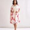 Pleated Shoulder Draped Dress With Gulmohar Cape- Ivory -ZAZU Clothing Shop abist11081