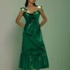 ZAZU Green Velvet Midi Dress -ZAZU Clothing Shop celeste81