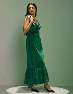 ZAZU Green Velvet Midi Dress -ZAZU Clothing Shop celeste82