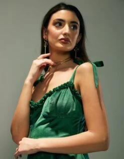 ZAZU Green Velvet Midi Dress -ZAZU Clothing Shop celeste83