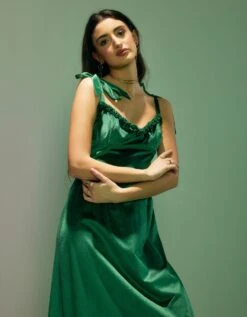 ZAZU Green Velvet Midi Dress -ZAZU Clothing Shop celeste8b