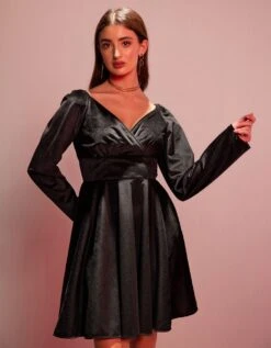 ZAZU Black Velvet Dress -ZAZU Clothing Shop celeste9b