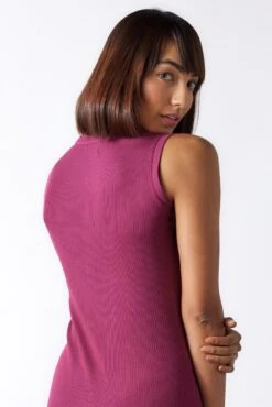 Rib Tank Dress- Berry Pink -ZAZU Clothing Shop cohw004drbp4 1