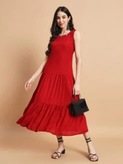 Red Sleeveless Dress