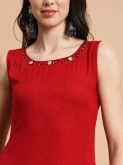 Red Sleeveless Dress -ZAZU Clothing Shop cr004b