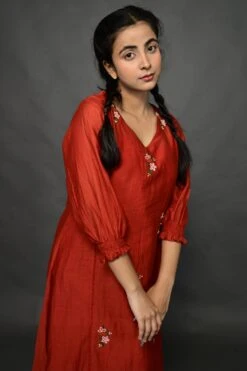 Jo Dress Firebrick Red -ZAZU Clothing Shop dn0013