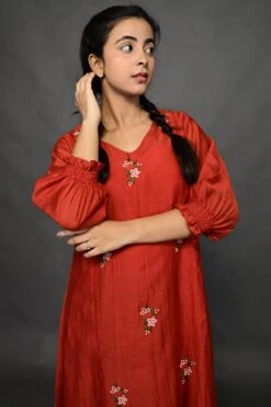 Jo Dress Firebrick Red -ZAZU Clothing Shop dn001b