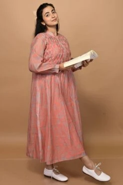 Rose Smokey Dress Rust