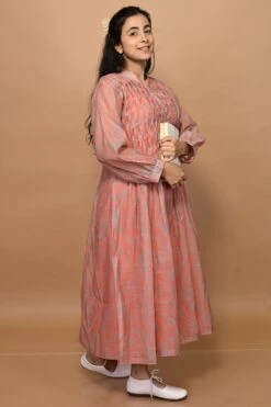 Rose Smokey Dress Rust -ZAZU Clothing Shop dn0153