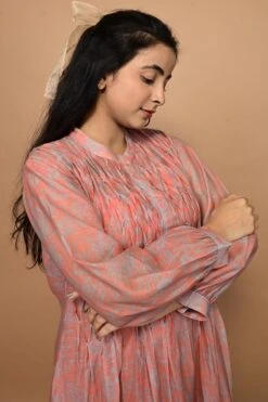 Rose Smokey Dress Rust -ZAZU Clothing Shop dn0154