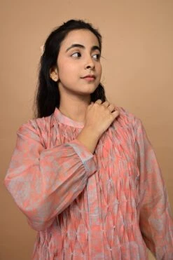 Rose Smokey Dress Rust -ZAZU Clothing Shop dn0155