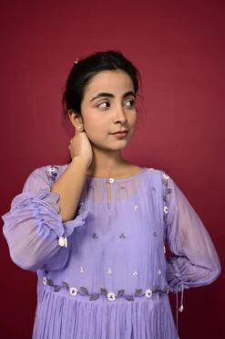 Conflower Dress Powder Blue -ZAZU Clothing Shop dsa0013