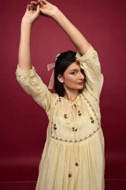 Dahlia Dress Ivory -ZAZU Clothing Shop dsa002a4