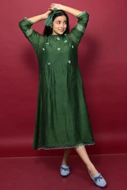 Magnolia Dress Forest Green