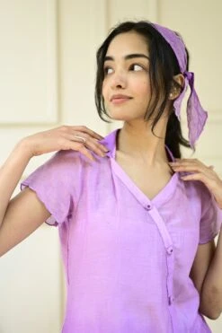 Birds Of Feather Dress Shaded Lilac -ZAZU Clothing Shop dsa0103