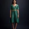 Green Mehr Dress With Chandani Belt -ZAZU Clothing Shop fdc81