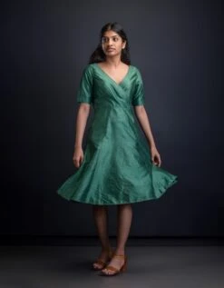 Green Mehr Dress With Chandani Belt -ZAZU Clothing Shop fdc8b
