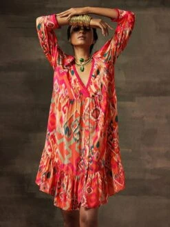 Norah Dress - Apricot -ZAZU Clothing Shop fn053