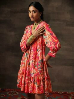 Norah Dress - Apricot -ZAZU Clothing Shop fn054