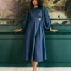 Alyssa Blue Midi Dress -ZAZU Clothing Shop fptt1017s1 1