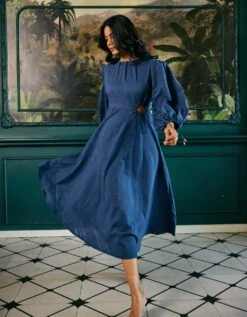 Alyssa Blue Midi Dress -ZAZU Clothing Shop fptt1017s4 1
