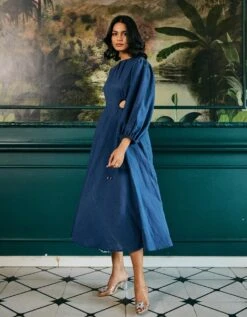 Alyssa Blue Midi Dress -ZAZU Clothing Shop fptt1017s5 1