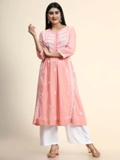 Hand Embroidery Chikankari Dress-