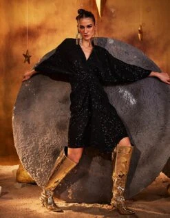 Spacewalk Black Dress -ZAZU Clothing Shop hof00064412