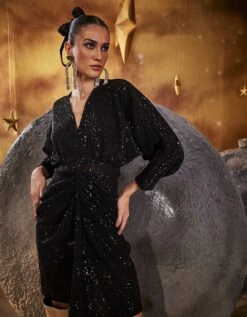 Spacewalk Black Dress -ZAZU Clothing Shop hof0006441b