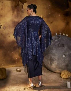 Spartan Pleated Sequin Top With Dress -ZAZU Clothing Shop hof0008128hof00081294