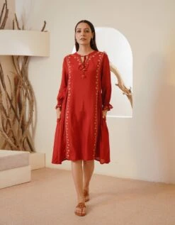 Mahogany Lily Dress For Women -ZAZU Clothing Shop hojdr053 1