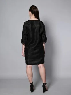 Black Viscose Silk Dress -ZAZU Clothing Shop hom322hom 322 5