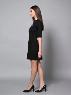 Black Stone Embroidered Jacket Dress -ZAZU Clothing Shop hom3234