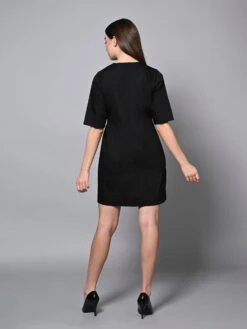 Black Stone Embroidered Jacket Dress -ZAZU Clothing Shop hom3235